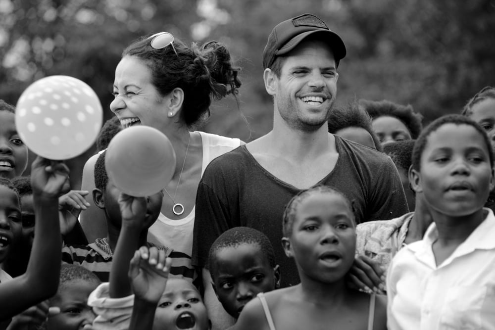 Josh-and-Alana---Zambia-smiles---bw